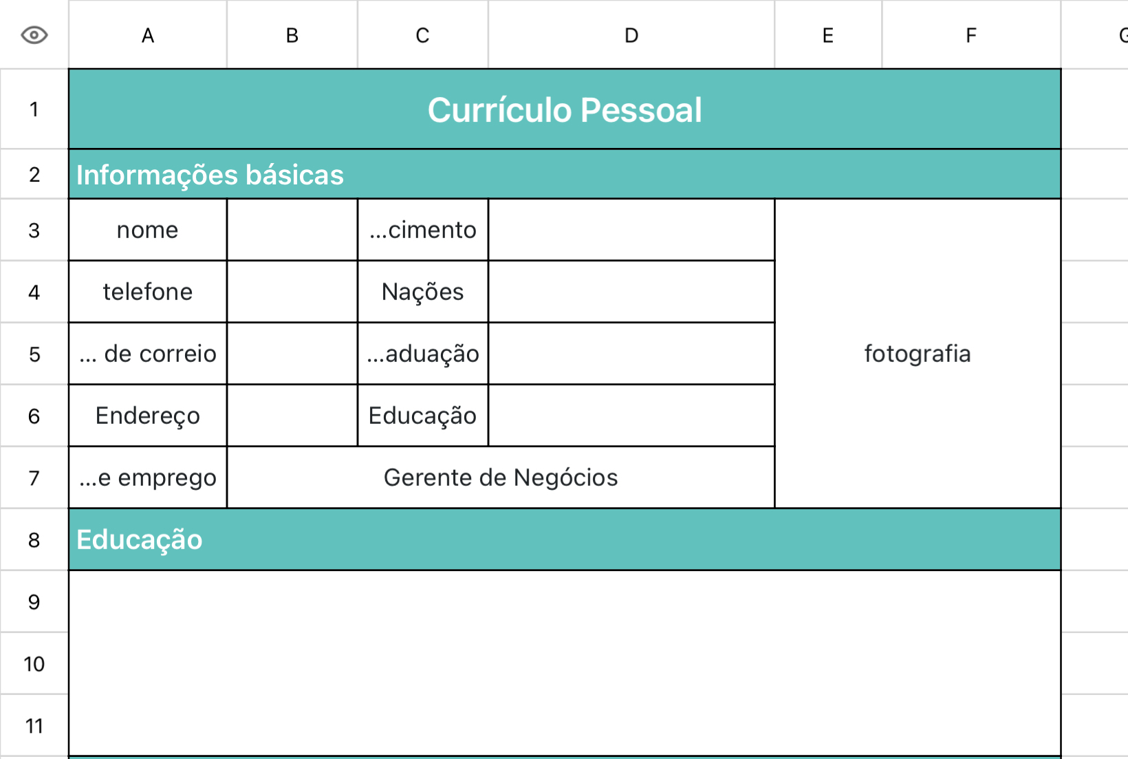 Currículo Pessoal Azul